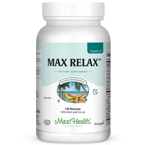 Maxi Health Max Relax Capsules 120 Count Kosher Vitamins for Relaxation Support